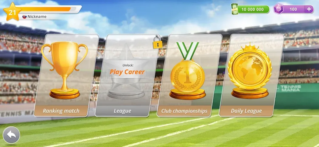 Tennis Mania Mobile (Теннис Мания Мобайл) [МОД: Много денег, Монет и Все открыто] Screenshot 4