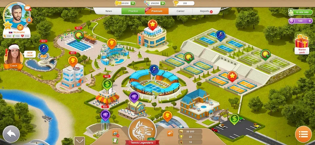 Tennis Mania Mobile (Теннис Мания Мобайл) [МОД: Много денег, Монет и Все открыто] Screenshot 5