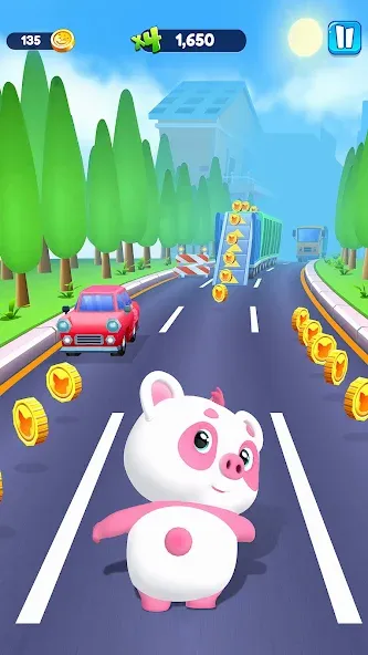 Piggy Panda Run: Fun Game [МОД: Много денег, Монет и Все открыто] Screenshot 1
