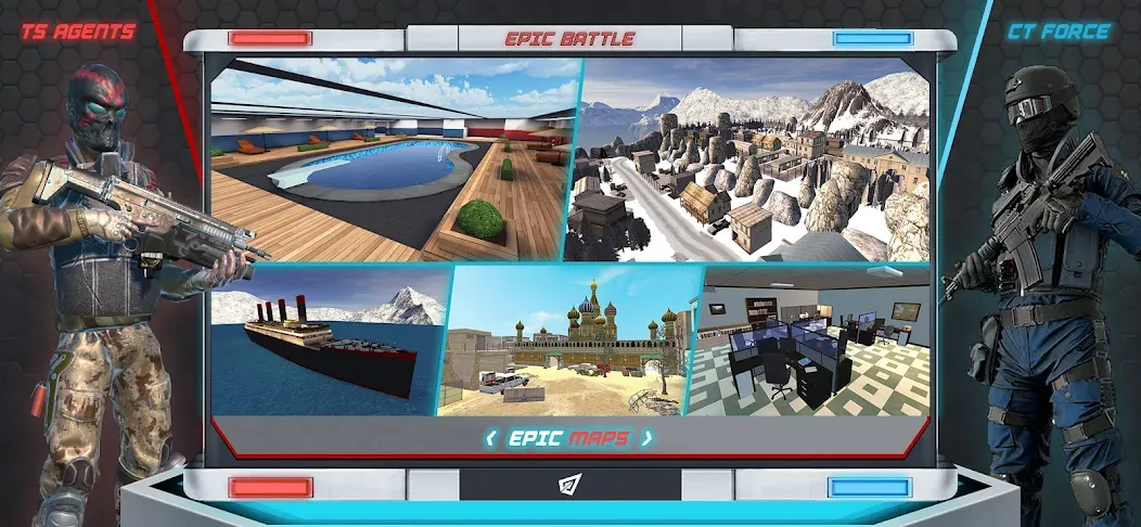 Epic Battle CS:FPS Mobile Game [МОД: Бесконечные деньги, Монеты и Мега MOD] Screenshot 2
