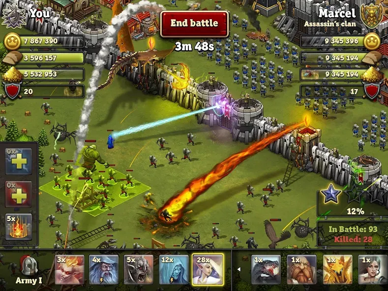 Throne Rush [МОД: Много денег, Монет и Все открыто] Screenshot 1