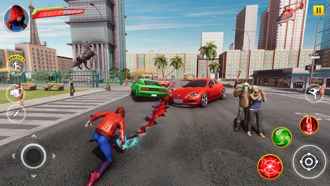 Incredible Flying SuperHero 3D (Инкредибл Флайинг СуперГерой 3D) [МОД: Много денег, Монет и Все открыто] Screenshot 1
