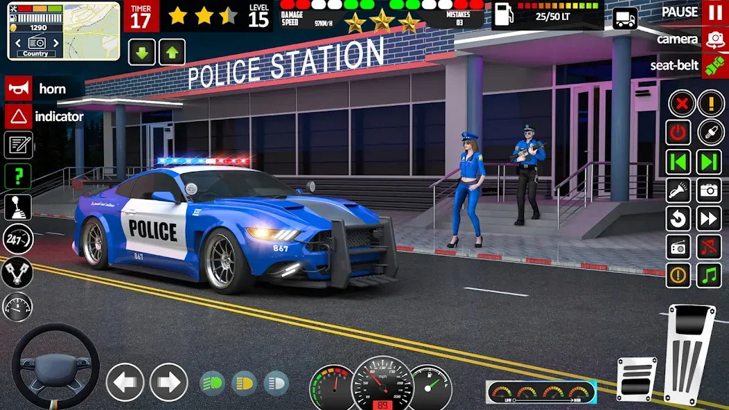 City Police Car Driving Games [МОД: Меню, Бесконечные монеты и Открытые уровни] Screenshot 1