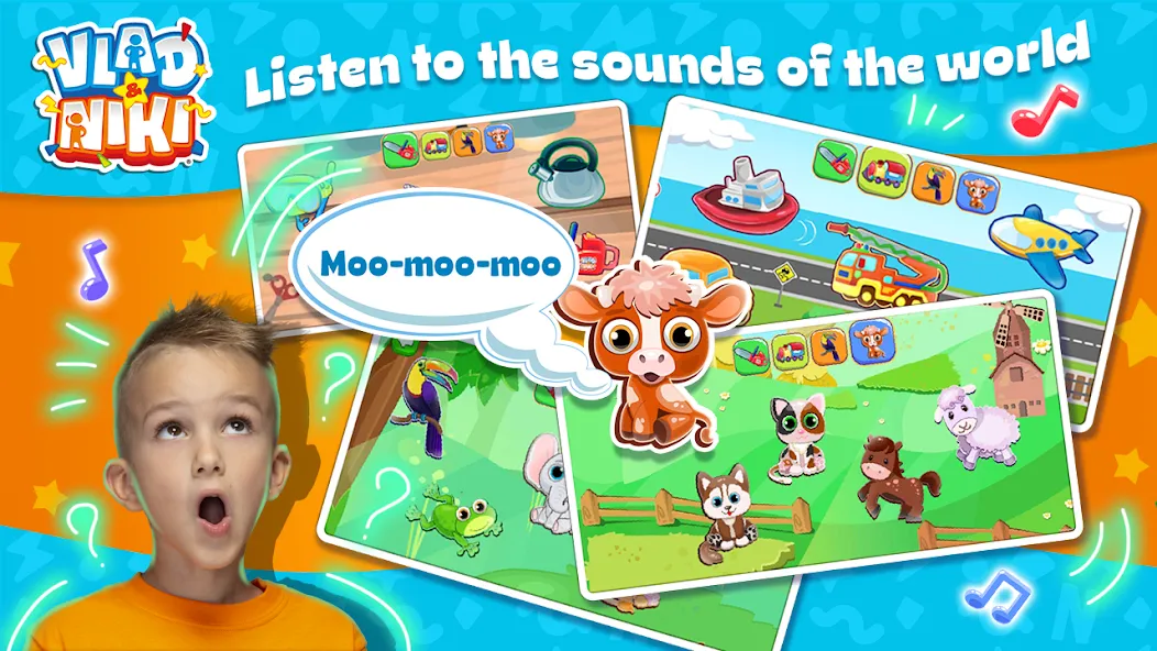 Vlad and Niki: Kids Piano [MOD: Меню/Много денег] - Скриншот 3