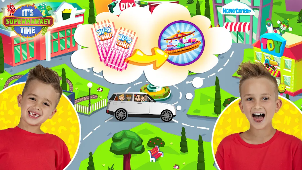 Vlad & Niki Supermarket game [МОД: Меню, Бесконечные монеты и Открытые уровни] Screenshot 1