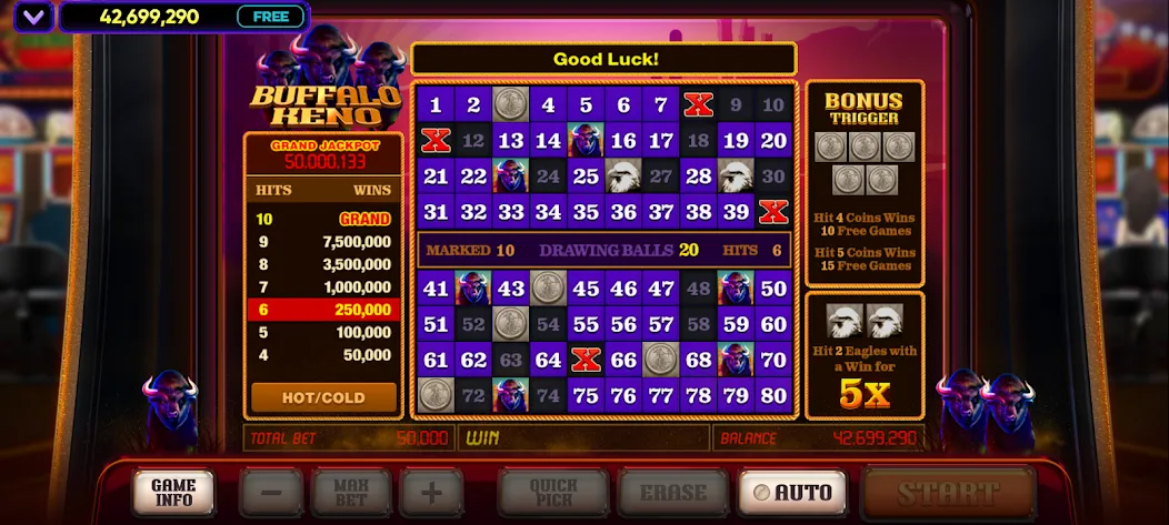 Vegas Keno (Вегас Кено) [МОД: Меню, Бесконечные монеты и Открытые уровни] Screenshot 2
