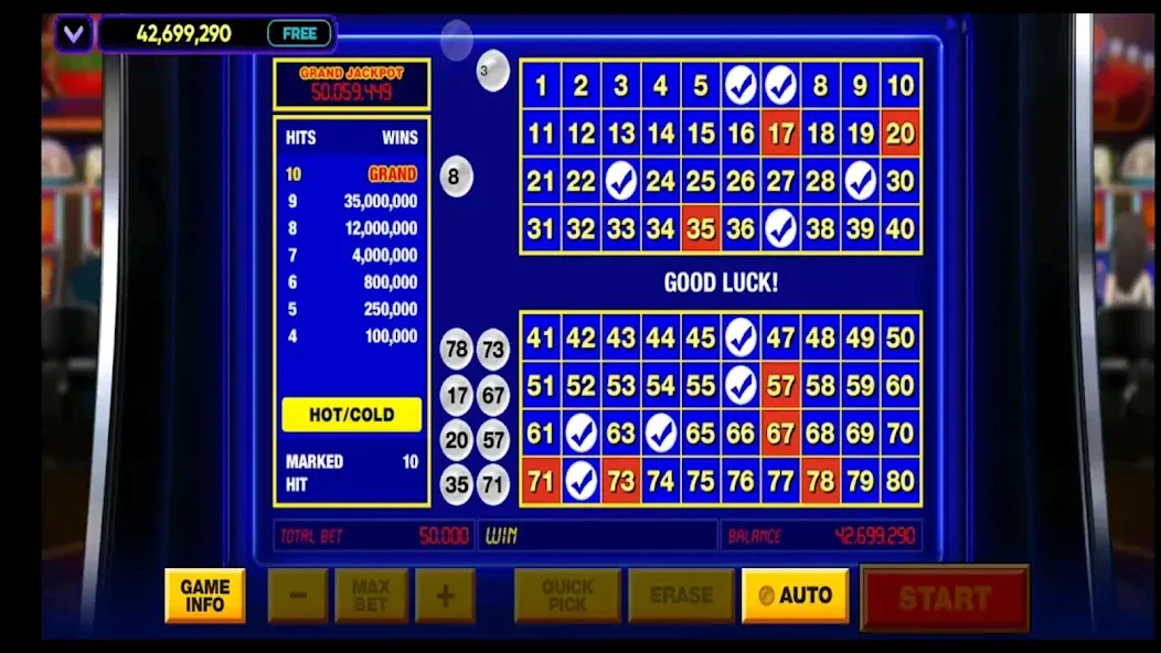 Vegas Keno (Вегас Кено) [МОД: Меню, Бесконечные монеты и Открытые уровни] Screenshot 5