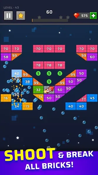 Brick Out - Shoot the ball (Брик Аут) [МОД: Много денег, Монет и Все открыто] Screenshot 1