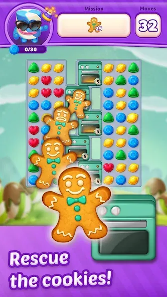 Lollipop Sweet Heroes Match3 (ЛОЛЛИПОП СВИТ ХЕРОЕС МАТЧ3) [МОД: Меню, Бесконечные монеты и Открытые уровни] Screenshot 2
