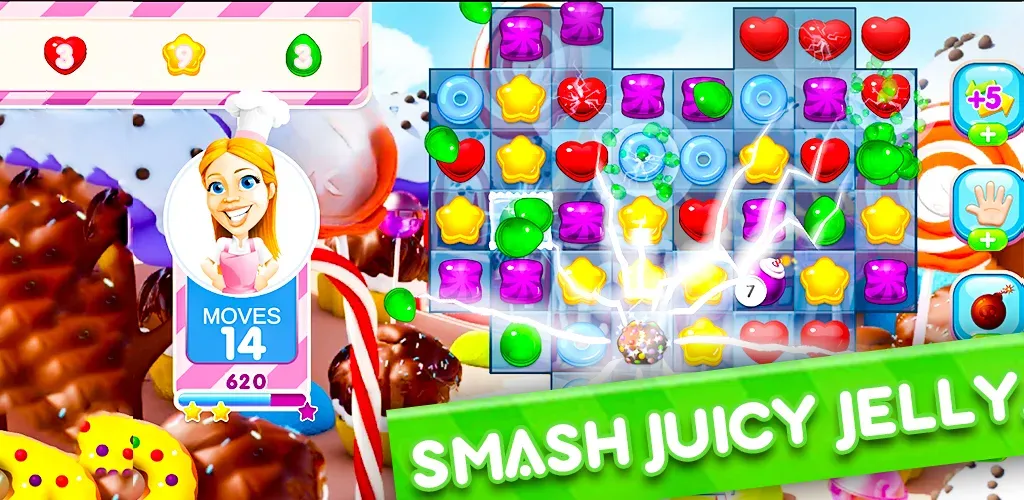 Jelly Kingdom Crush - Match 3 [МОД: Деньги, Монеты и Меню MOD] Screenshot 2