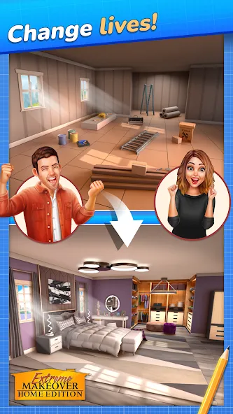 Extreme Makeover: Home Edition (Экстриммакеовер) [МОД: Деньги, Монеты и Меню MOD] Screenshot 1