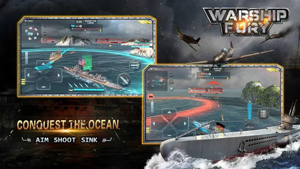 Warship Fury [МОД: Бесконечные деньги, Монеты и Мега MOD] Screenshot 3