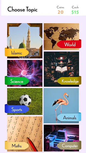 Quiz Win - Play Quiz & Earn (Квиз Вин) [МОД: Меню, Бесконечные монеты и Открытые уровни] Screenshot 1