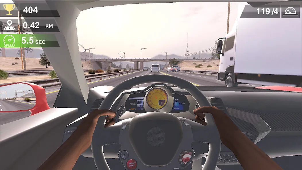 Racing Traffic Car Speed [МОД: Деньги, Монеты и Меню MOD] Screenshot 1