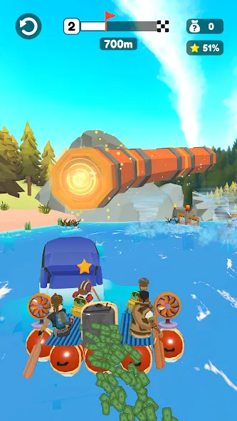 Raft Racing (ДИУАфтинг) [МОД: Много монет, Открытые уровни и Мега MOD] Screenshot 1