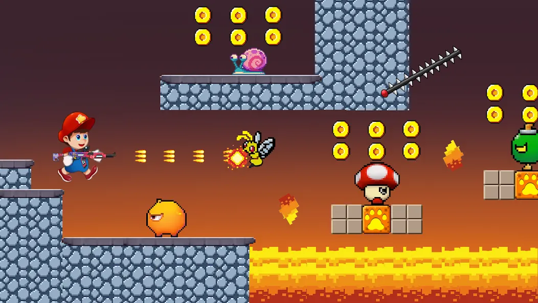 Super Mano : Adventure Jump (упер кэт ган) [МОД: Меню, Бесконечные монеты и Открытые уровни] Screenshot 1