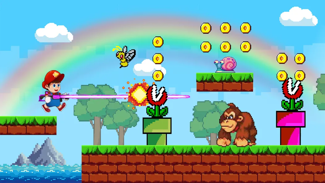 Super Mano : Adventure Jump (упер кэт ган) [МОД: Меню, Бесконечные монеты и Открытые уровни] Screenshot 2