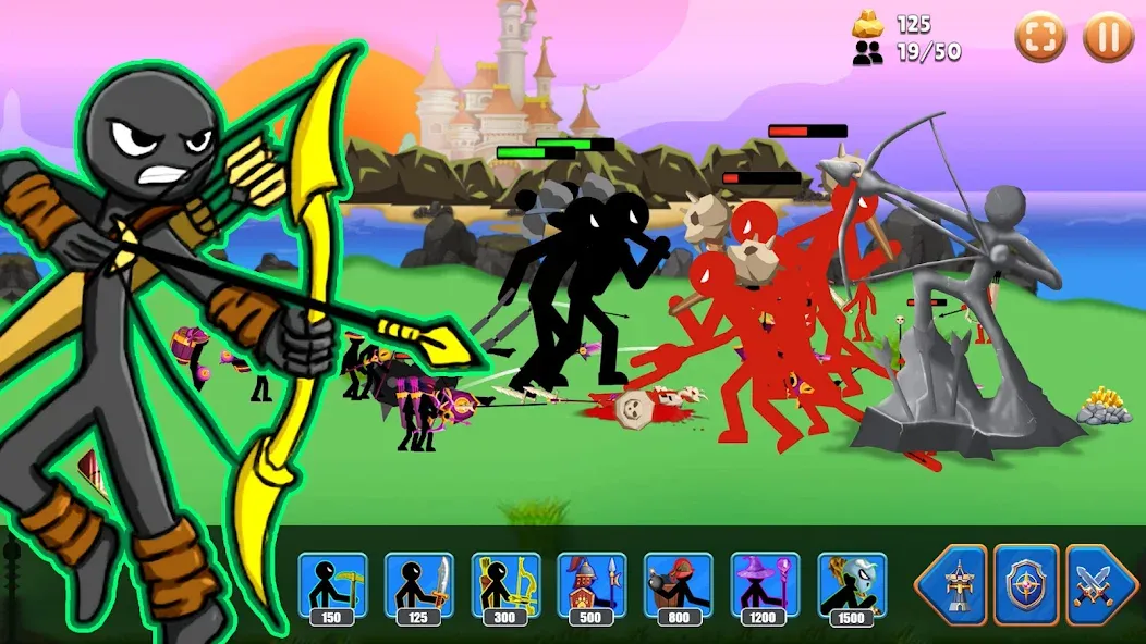Stick Battle : War of Stick (Стикман вар) [МОД: Меню, Бесконечные монеты и Открытые уровни] Screenshot 1
