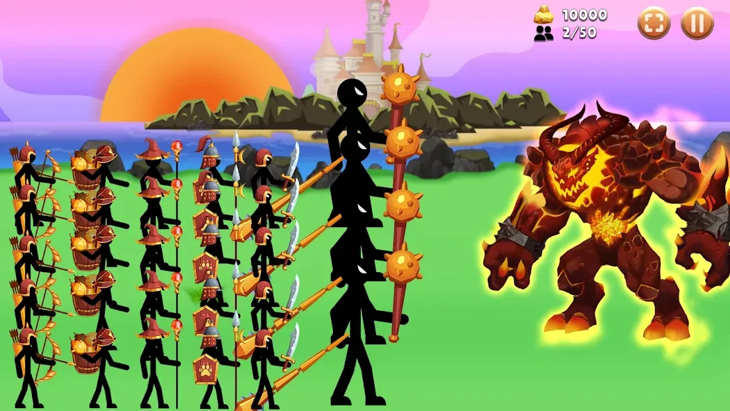 Stick Battle : War of Stick (Стикман вар) [МОД: Меню, Бесконечные монеты и Открытые уровни] Screenshot 4