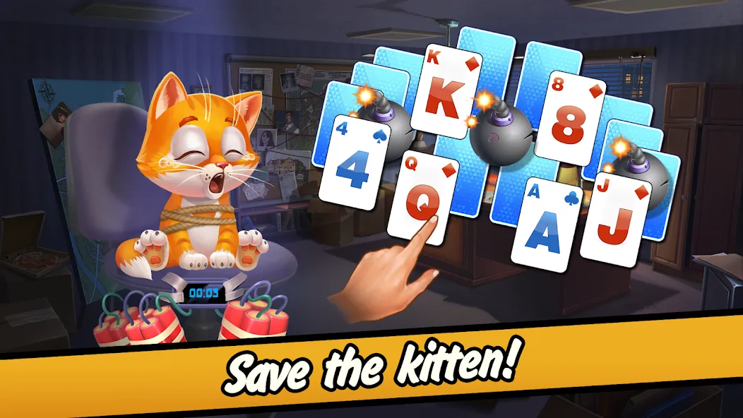 Solitaire Crime Stories [МОД: Меню, Бесконечные монеты и Открытые уровни] Screenshot 1