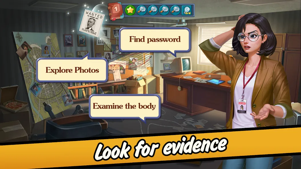 Solitaire Crime Stories [МОД: Меню, Бесконечные монеты и Открытые уровни] Screenshot 2