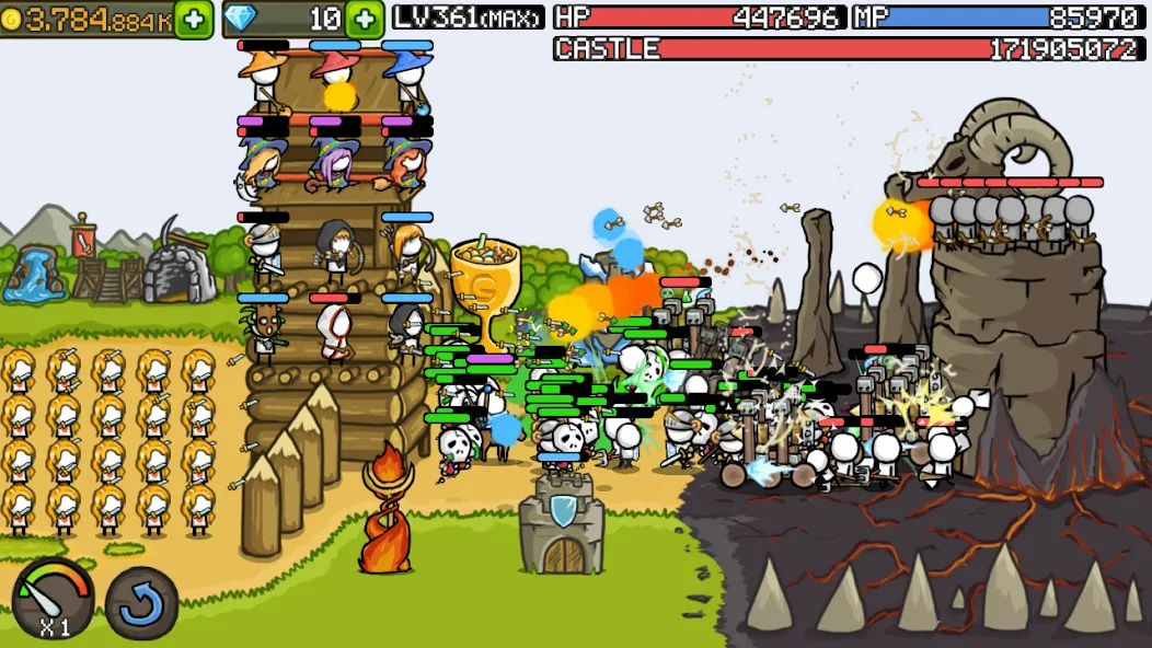 Grow Castle - Tower Defense (Гроу Касл) [МОД: Много денег, Монет и Все открыто] Screenshot 1