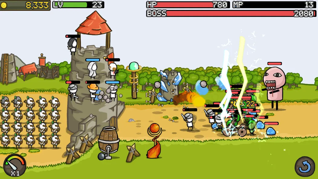 Grow Castle - Tower Defense (Гроу Касл) [МОД: Много денег, Монет и Все открыто] Screenshot 2