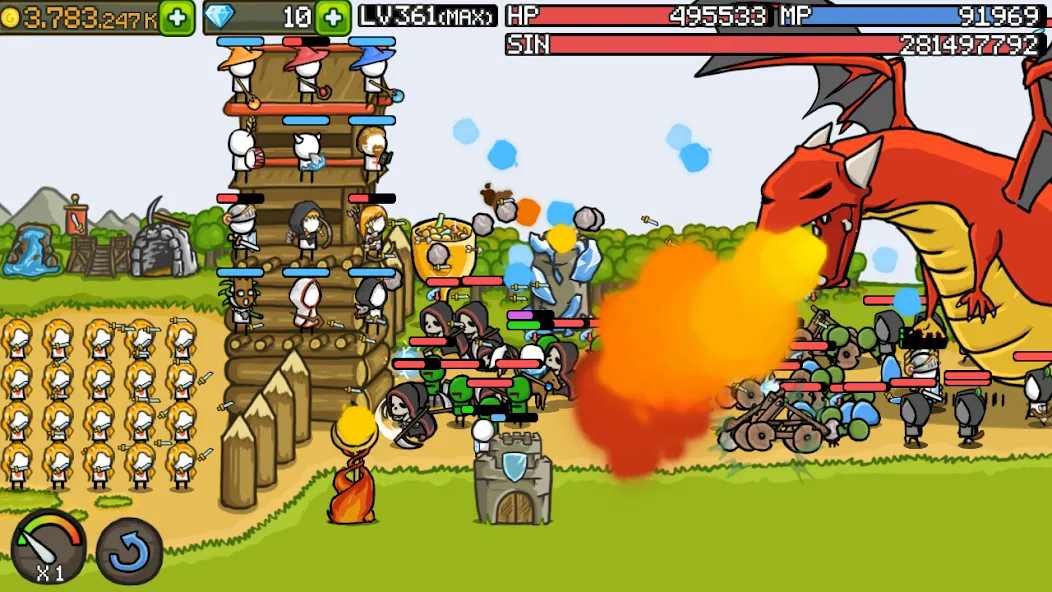 Grow Castle - Tower Defense (Гроу Касл) [МОД: Много денег, Монет и Все открыто] Screenshot 3