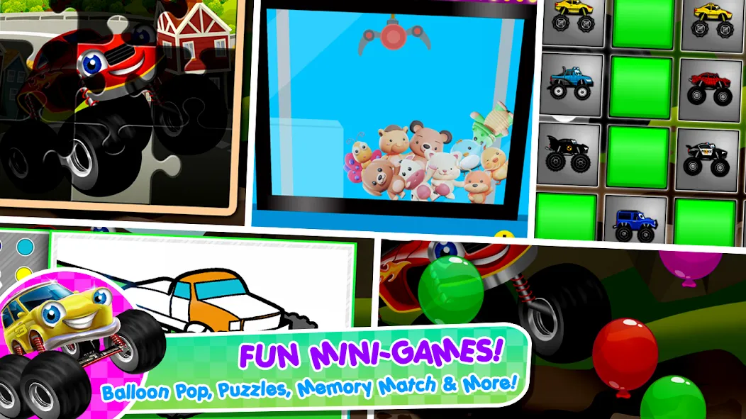 Monster Trucks Game for Kids 2 (Монстр Тракс Игра для Детей 2) [МОД: Меню, Бесконечные монеты и Открытые уровни] Screenshot 3