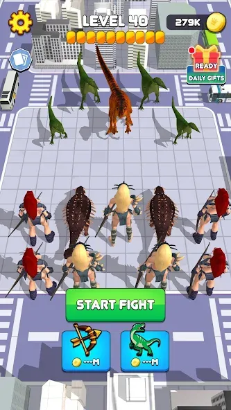 Dinosaur Monster Fight Battle (Бамбам Монстр Против 100 Дверей) [МОД: Много денег, Монет и Все открыто] Screenshot 1