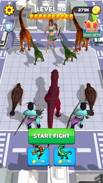 Dinosaur Monster Fight Battle (Бамбам Монстр Против 100 Дверей) [МОД: Много денег, Монет и Все открыто] Screenshot 2