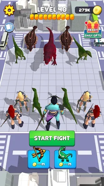 Dinosaur Monster Fight Battle (Бамбам Монстр Против 100 Дверей) [МОД: Много денег, Монет и Все открыто] Screenshot 3