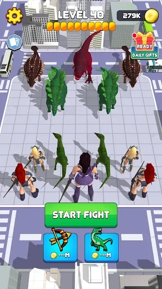 Dinosaur Monster Fight Battle (Бамбам Монстр Против 100 Дверей) [МОД: Много денег, Монет и Все открыто] Screenshot 4
