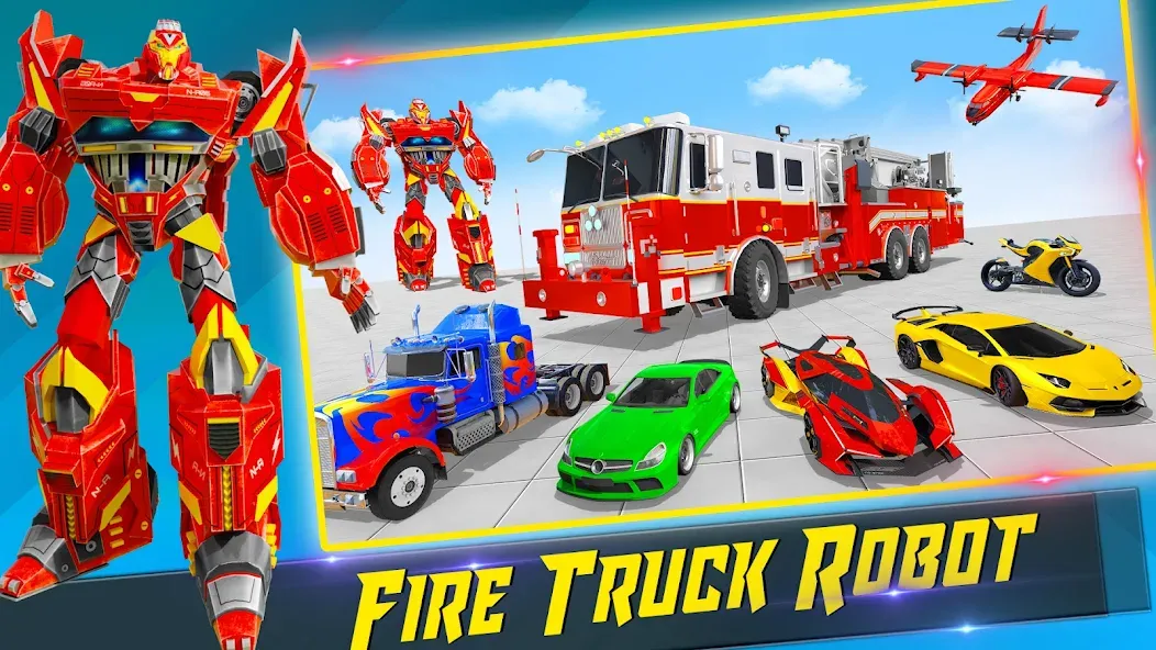 Fire Truck Robot Car Game [МОД: Все открыто, Дополнительные деньги и Меню MOD] Screenshot 4