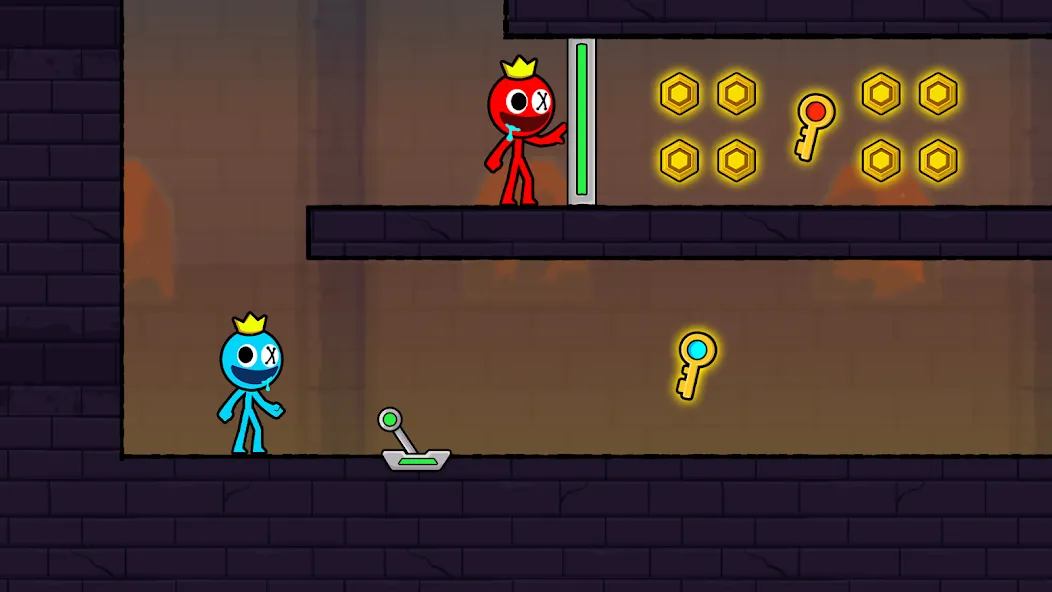 Red and Blue Stickman 2024 (Ред энд Блу Стикмен 2) [МОД: Деньги, Монеты и Меню MOD] Screenshot 1
