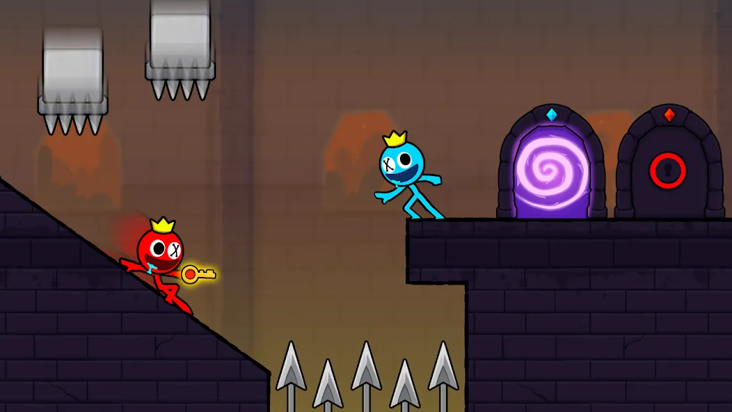 Red and Blue Stickman 2024 (Ред энд Блу Стикмен 2) [МОД: Деньги, Монеты и Меню MOD] Screenshot 4