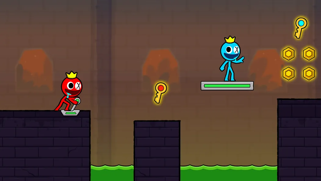 Red and Blue Stickman 2024 (Ред энд Блу Стикмен 2) [МОД: Деньги, Монеты и Меню MOD] Screenshot 5
