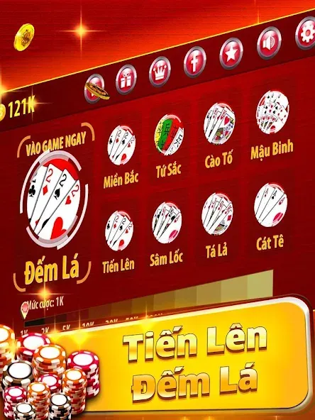 Tiến Lên Đếm Lá - Tien Len [МОД: Много монет, Открытые уровни и Мега MOD] Screenshot 1