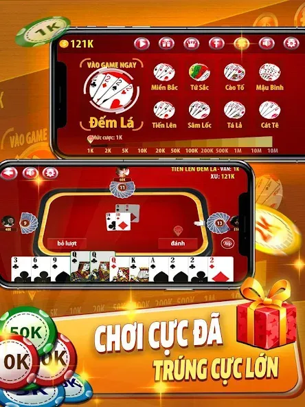 Tiến Lên Đếm Lá - Tien Len [МОД: Много монет, Открытые уровни и Мега MOD] Screenshot 5