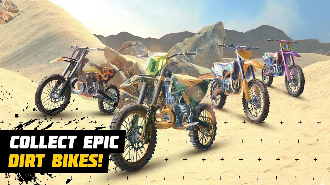 Dirt Bike Unchained: MX Racing (Дерт Байк Анчейнд) [МОД: Все открыто, Дополнительные деньги и Меню MOD] Screenshot 1