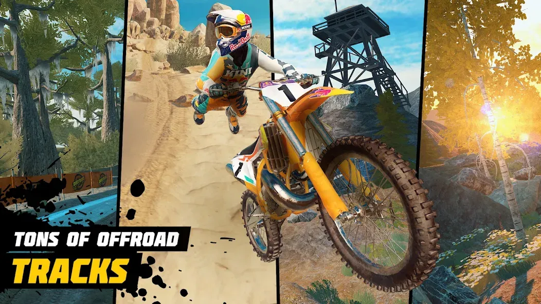 Dirt Bike Unchained: MX Racing (Дерт Байк Анчейнд) [МОД: Все открыто, Дополнительные деньги и Меню MOD] Screenshot 2