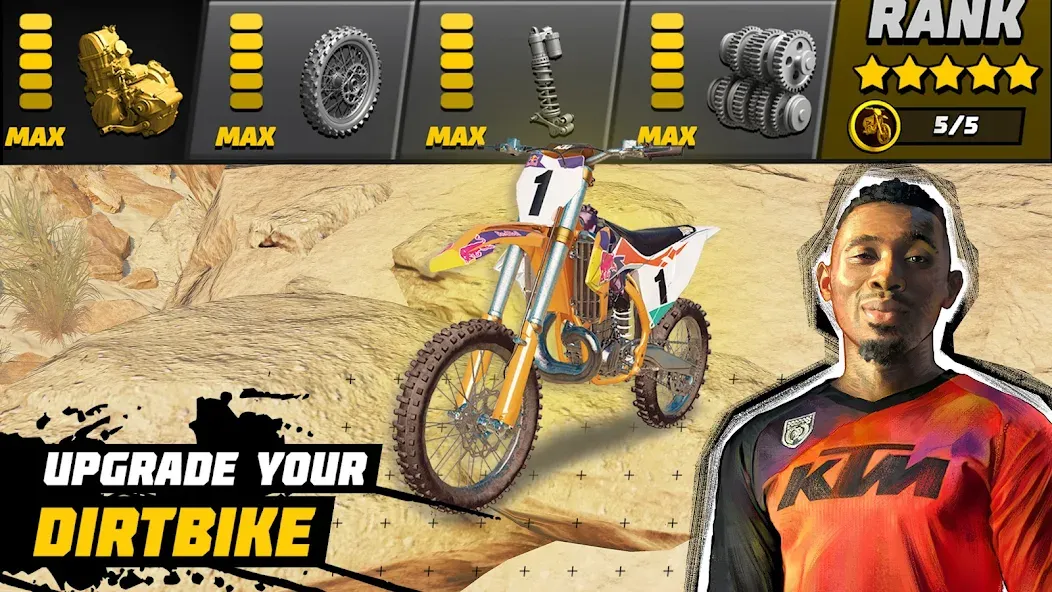 Dirt Bike Unchained: MX Racing (Дерт Байк Анчейнд) [МОД: Все открыто, Дополнительные деньги и Меню MOD] Screenshot 3