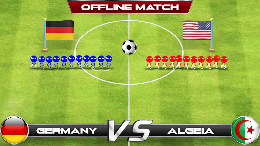 Stickman Soccer Football Game [МОД: Меню, Бесконечные монеты и Открытые уровни] Screenshot 1