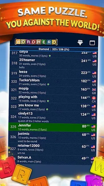 WordHero : word finding game (ВордХиро) [МОД: Бесконечные деньги, Монеты и Мега MOD] Screenshot 4