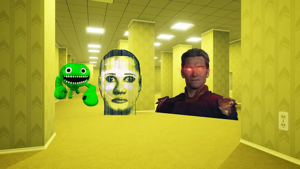 Nextbots In Backrooms: Shooter (Некстботс в комнатах позади) [МОД: Меню, Бесконечные монеты и Открытые уровни] Screenshot 3
