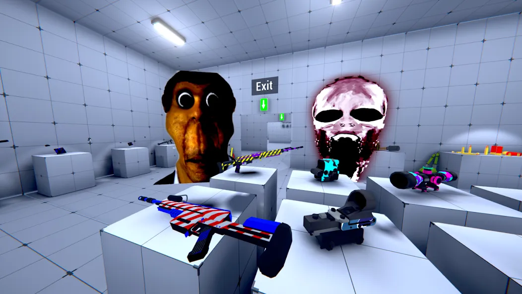 Nextbots In Backrooms: Shooter (Некстботс в комнатах позади) [МОД: Меню, Бесконечные монеты и Открытые уровни] Screenshot 5