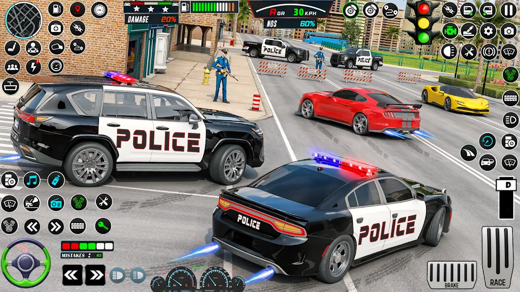 US Police Car Parking - King [МОД: Меню, Бесконечные монеты и Открытые уровни] Screenshot 2