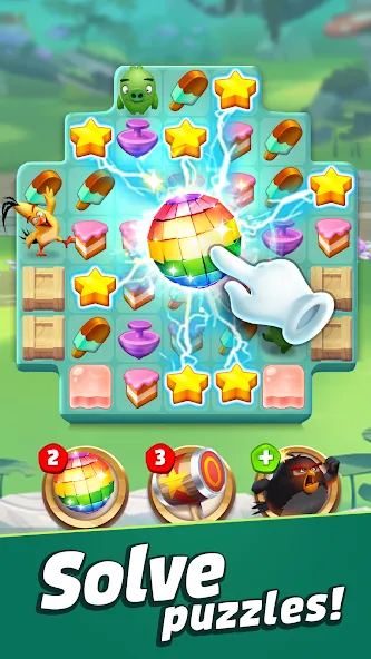 Angry Birds Match 3 (Энгри Бердс Матч 3) [МОД: Много денег, Монет и Все открыто] Screenshot 1