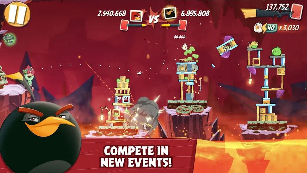 Angry Birds 2 (Энгри Бердс 2) [МОД: Много монет, Открытые уровни и Мега MOD] Screenshot 3