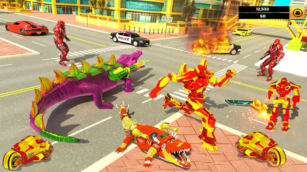 Robot Game Transform Crocodile [МОД: Много денег, Монет и Все открыто] Screenshot 5